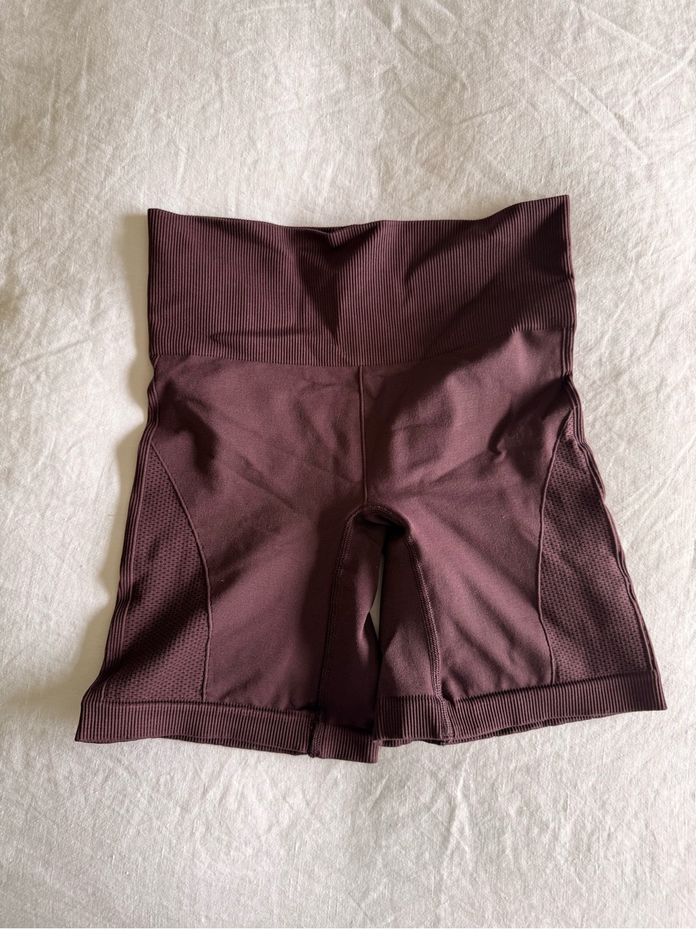 lululemon athletica High-Rise Ribbed Seamless Bike Shorts in Plum
